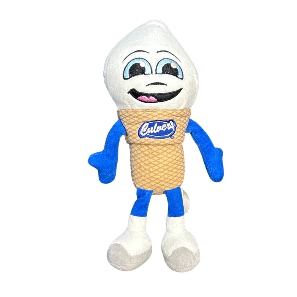 Culver's Restaurant‎ Scoopie Mascot Plush Ice Cream Cone Collectible Stuffed Toy